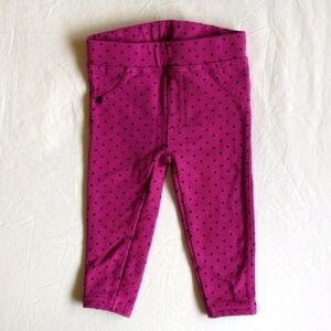 purple with polkadots stretchy knit jeggings 9-12 months baby girl